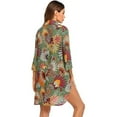 thumbnail image 3 of Uhndy Women's Swimsuit Beach Cover Up Shirt Bikini Beachwear Bathing Suit Plus Size V Neck Beach Dress Light green XXL, 3 of 5
