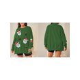 thumbnail image 3 of Rdhnmea Women’s Christmas Sweatshirts Sequin Santa Graphic Long Sleeve Crew Neck Pullovers Oversized Tops Xmas Outfits, 3 of 7