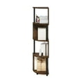 thumbnail image 3 of Furinno Econ 4-Tier Zigzag Corner Shelf Bookcase, Bookshelf, Amber Pine/Black, 3 of 6