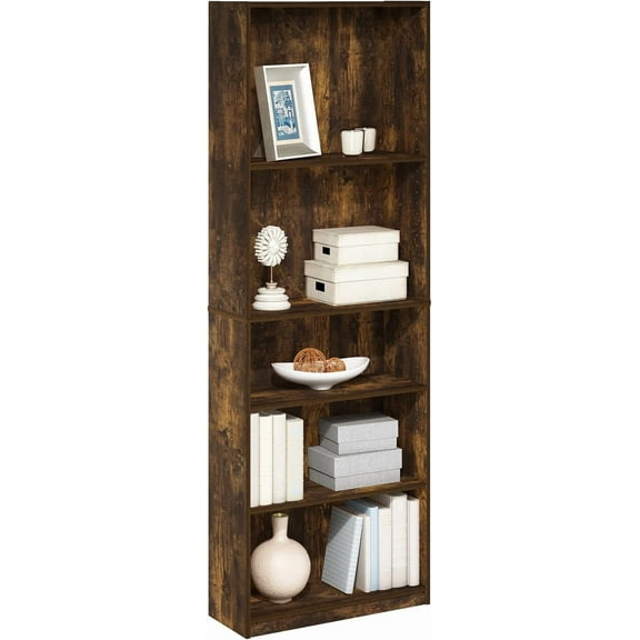 JAYA Simply Home 5-Shelf Bookcase, 5-Tier,