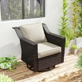 thumbnail image 4 of Meetleisure Patio Swivel Wicker Chair, Outdoor Rattan Rocking Chairs with Thickened Cushions for Backyard Porch Deck, Metal Rocking Frame, 4 of 9