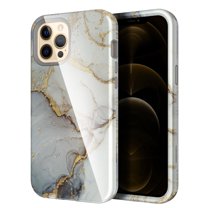 Allytech iPhone 12 Pro Max Case with Screen Protector, 3 Layers Hybrid Shockproof Full Protection Silicone Back Cover Case for Apple iPhone 12 Pro Max 6.7", Hoary Marble