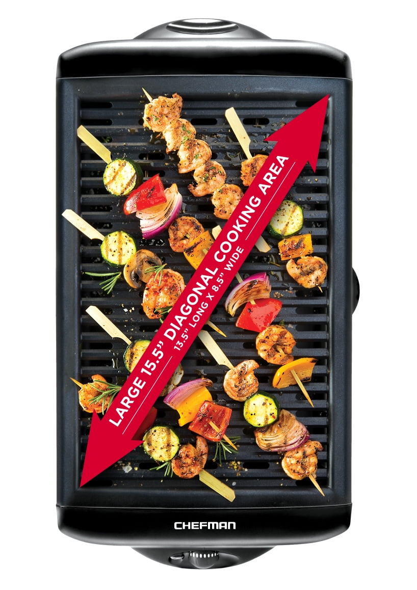 Chefman Electric Smokeless Indoor Grill with Non-Stick Coating & Temperature Control, Black - 3
