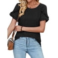 thumbnail image 4 of Nlife Women Chic Round Neck Top with Ruffle Sleeves, 4 of 7