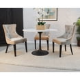 thumbnail image 3 of Contemporary Home Living Pedestal Style Marble Top Dining Table - 40" - White and Black, 3 of 4