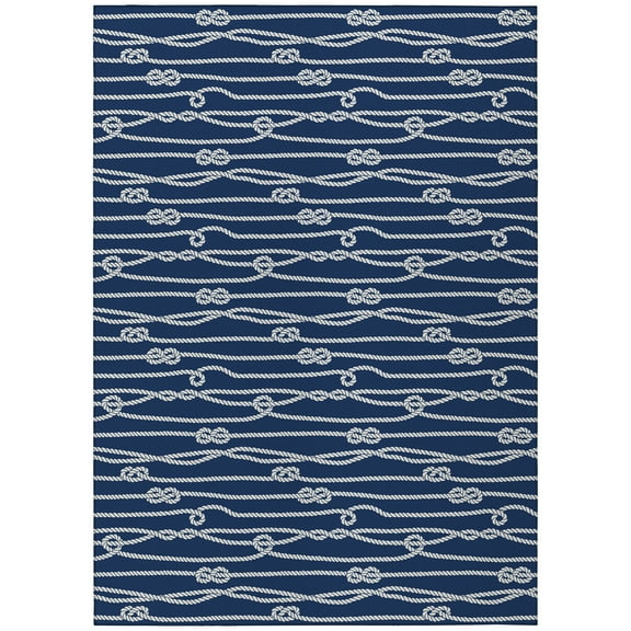 Addison Rugs Harpswell AHP37 Blue 8' x 10' Indoor Outdoor Area Rug, Easy Clean, Machine Washable, Non Shedding, Bedroom, Living Room, Dining Room, Kitchen, Patio Rug