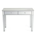 thumbnail image 7 of Ktaxon 2-Drawer Mirrored Vanity Makeup Table - Mirrored Console Desk Vanity Furniture Nightstand Glass Bedside Table, Silver, 7 of 7