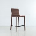 thumbnail image 1 of Stan Mid-century Modern Leather Ergonomic Counter Stool, 1 of 2