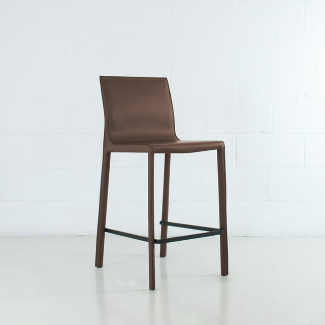 Stan Mid-century Modern Leather Ergonomic Counter Stool