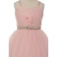 thumbnail image 2 of Big Girls Elegant Twist Wired Tulle Rhinestones Beaded Waist Scarf Gown Flower Girl Dress Flower Girl Dress Pink 10 (C50CC19), 2 of 5