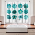 thumbnail image 2 of Ambesonne Aqua Floral Kitchen Curtains, Cold Colored Blooming, 55"x39", Turquoise and Mustard, 2 of 3