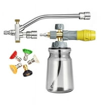 Foam-Cannon with 5 Pressure Washer Sprayer Nozzles, Foam-Cannon Dual Connector Accessory,1/4 Inch Quick Connect A