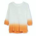 thumbnail image 4 of Adyson Parker Women's Plus 3/4 Sleeve Ombre Dip Dye Soft Cotton Blend Knit Sweater, 4 of 4