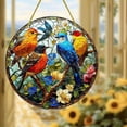 thumbnail image 4 of Bird Lover's Stained Glass Sun Catcher Window Hanging Suncatcher Beautiful Sky Design with Metal Chain Home Garden Ornaments, 4 of 7