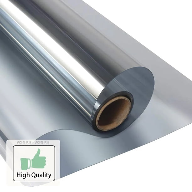 Espejo de una vía Reflectante Anti UV Vinilo Autoadhesivo Película solar Decorativo Estático Cling Control de calor Privacidad Tinte de ventana para el hogar y la oficina Ormromra 2021919-1