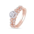 thumbnail image 2 of 1/2 ct. t.w Center 4MM Round Cut Lab Created Moissanite Diamond Halo Vintage Style Bridal Ring Set In 14K Rose Gold Over Sterling Silver (G-H Color, VVS1 Clarity, 0.50 Cttw)-7, 2 of 4