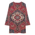 thumbnail image 3 of Sarouk Farahan Arak West Persian Rug Print Loose Dress Evening Dress Summer Dresses for Women Luxury Dress Long Sleeved Dress, 3 of 4