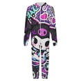 thumbnail image 4 of Kuromi And My Melody Unisex Onesie Pajamas Zipper Jumpsuit Hooded One Piece Sleepwear for Family Mens Womens, 4 of 8