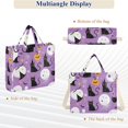 thumbnail image 6 of FORMRS Womens Corduroy Tote Bag Crossbody Shoulder Handbag with Pocket, Purple Halloween Pattern, 6 of 7