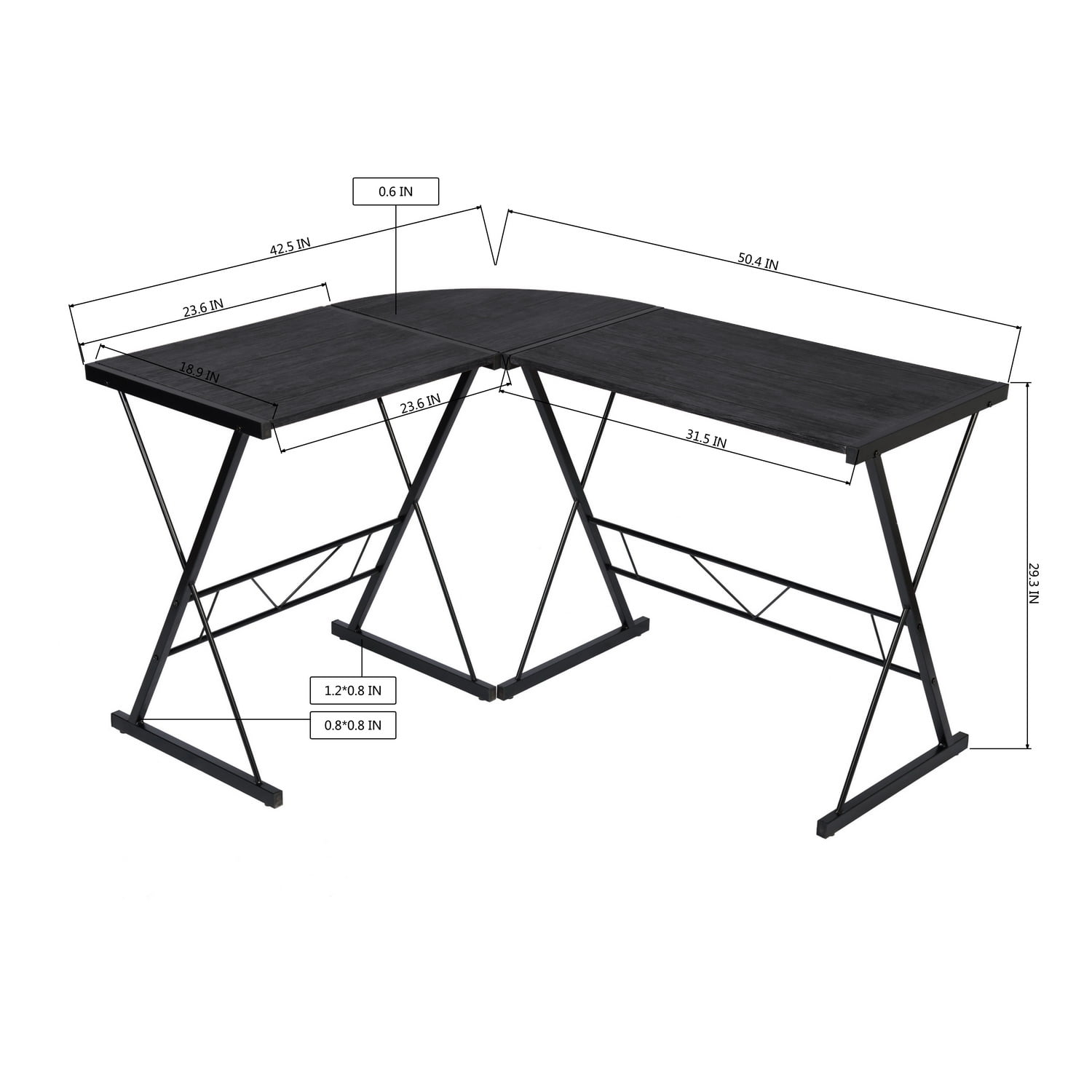 Kepooman L Shaped Gaming Desk, Home Corner Office Desk, Writing Studying Computer Table PC Workstation for Home Office Bedroom, Black Kepooman L Shaped Gaming Desk, Home Corner Office Desk, Writing Studying Computer Table PC Workstation for Home Office Bedroom, Black