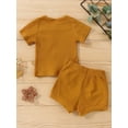 thumbnail image 3 of Honganda Newborn Outfits Sets, Ribbed Knit Short Sleeve T-shirt + Short Pant, 3 of 9