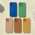 thumbnail image 3 of Compatible with iPhone 13 Case，Simple Cute Solid Color Design Frosted Soft TPU Silicone Anti-Fall Anti-Scratch Slim Shockproof Protective Case for iPhone 13 -Brown, 3 of 8