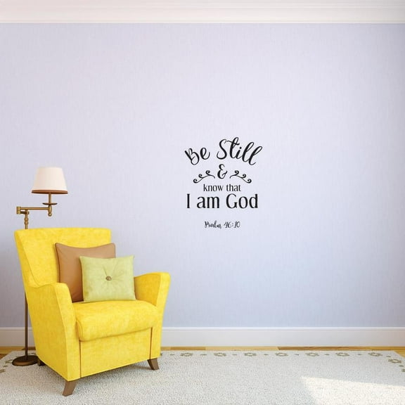 Custom Decals Be Still Know That I Am God Psalm 46:43 Wall Art Size: 12 Inches x 18 Inches Color: Black