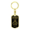 thumbnail image 4 of Psalm 127:3 Stainless Steel or 18k Gold Premium Swivel Dog Tag Keychain, 4 of 8