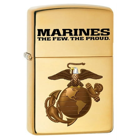 Zippo Lighter: USMC Marine Corps Logo - High Polish Brass 79704