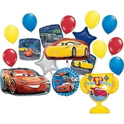 Cars Party Supplies 1st Birthday Balloon Decorations Lightning McQueen and Cruz Ramirez 18 piece Trophy Bouquet
