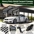 thumbnail image 3 of Sylviera 12x20ft Heavy-Duty Metal Carport, Outdoor Car Port Canopy with Reinforced Iron Frame, All-Weather Shelter for Cars, Trucks & Boats, Easy Assembly, 3 of 10