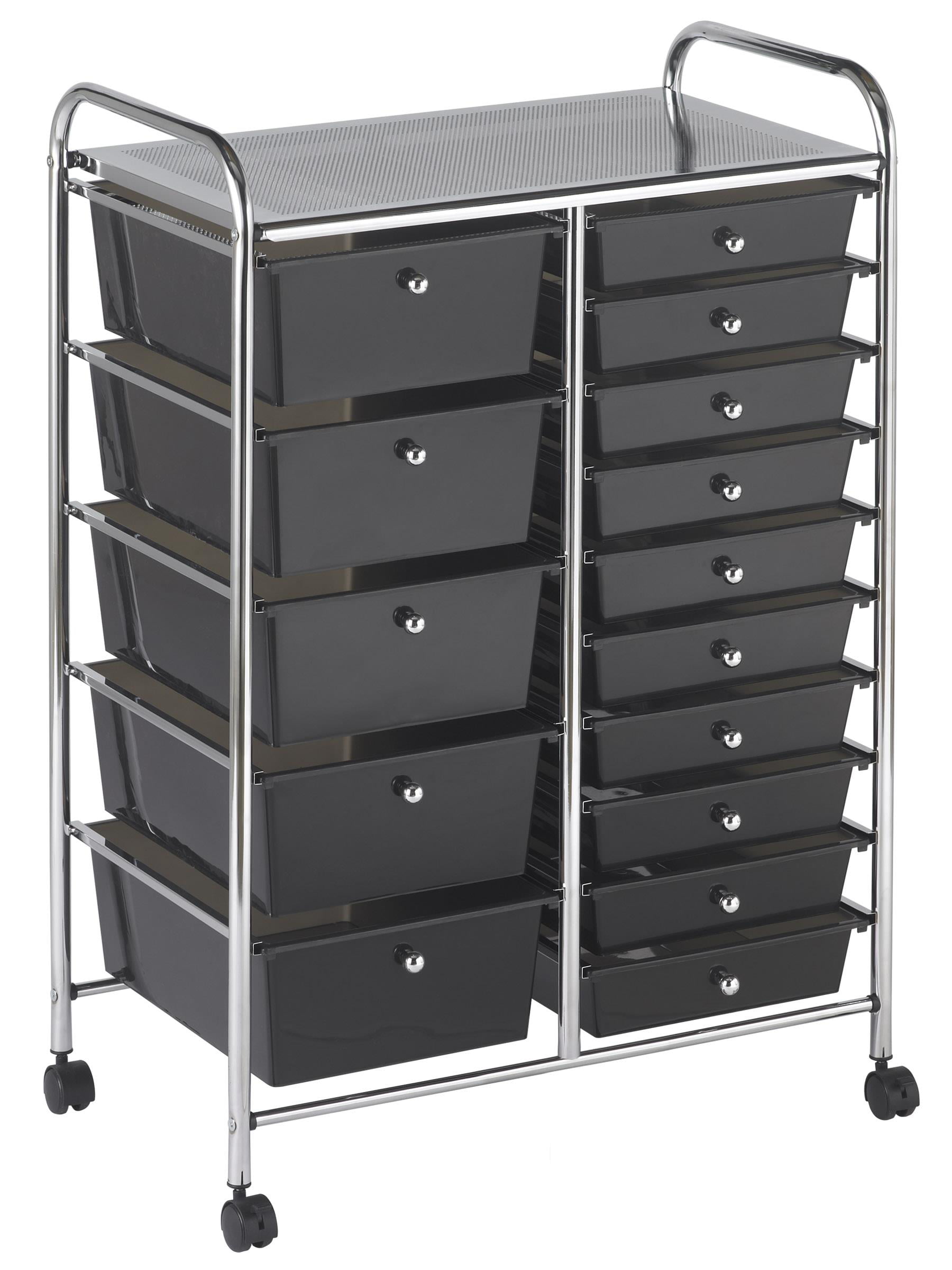 ECR4Kids 15 Drawer Mobile Organizer Portable Storage 