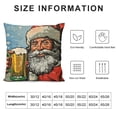thumbnail image 5 of BANET Man Cave Throw Pillow Cushion Cover, with Beer Retro Comic Book Style Holidays New Year Xmas Time, Decorative Rectangle Accent Pillow Case, Green Red 24x24in, 5 of 5