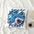 thumbnail image 4 of LNWH Decorative Pillow Covers, Cartoon Great White Shark Square Sofa Decorative Knit Pillow Case, 24"x24", 4 of 8