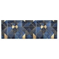 thumbnail image 6 of Yayeee Kitchen Valance Rod Pocket 54" x 18" Living Room Window Curtain, Blue Geometric Pattern, 6 of 6