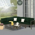 thumbnail image 5 of Outdoor Sectional Replacement Cushion Set, 14 Pcs Waterproof Patio Sofa Cushions 4" Foam High-Density Couch Cushion for 8-Seat Sectional Rattan Conversation Sets(Liner&Cover) (Dark Green), 5 of 7