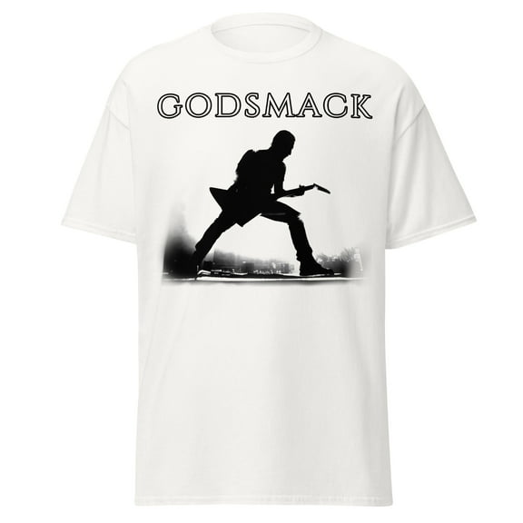 Godsmack - Lean In Sillouhete Jumbo Print Unisex T-Shirt - White - Small