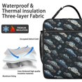 thumbnail image 2 of Police and Radio Black Pattern Insulated Lunch Bag for Men Women,Waterproof Lunch Box for Work,Picnic or Travel,Thermal Insulation,10.63x9.06x3.54 Inches, 2 of 5