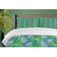 thumbnail image 4 of Ambesonne Tropical Duvet Cover Sets, Leaves Seaweed Sea Plants, 2-King, Azure Blue Green, 4 of 7