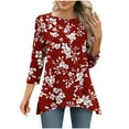 thumbnail image 2 of successthop Womens Blouses Casual 3/4 Sleeves Tunic Top Oversized Crewneck Clothes Leopard Print Stylish Shirts, 2 of 7