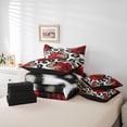 thumbnail image 6 of Feelyou 3D Red Rose Twin Bedding Sets 7-Piece for Women, Romantic Butterfly Animal Bedding Comforter Set, Fashion Rustic Cow Print Reversible Sheet Sets, Super Cozy Room Decor, 6 of 8
