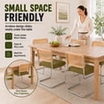 thumbnail image 6 of SESSLIFE Green Dining Chairs Set of 2, Rattan Cane Back Dining Room Chairs with Velvet Upholstered Seat, Cantilever Kitchen Chairs with Chrome Frame, 300 lbs, 6 of 10