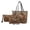 Brown-Elephant Floral, variant on LedBack Owl Flower Printed Tote Bag Set with Wristlet Wallet Cosmetic Bag Lightweight Top Handle Handbag Totes Make Up Purses Leather Wallet for Travel, Brown