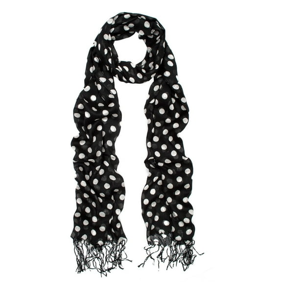Premium Long Polka Dots Fashion Fringe Scarf