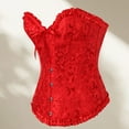 thumbnail image 3 of Zunfeo Corsets for Women Vintage Lace Bustier Tops for Party Wedding Halloween Floral Sexy Tops Shapewear Red S, 3 of 5