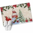 thumbnail image 6 of Beige Christmas Bathroom Rug Washable 2x3 Entryway Rug Non Slip Xmas Tree Gnomes Poinsettia Snowflake Front Door Mat Low Pile Indoor Doormat Throw Floor Carpet for Kitchen Bedroom Entrance, 6 of 8
