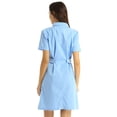 thumbnail image 3 of Miaeowve Women's Short Sleeve Button Down Lab Coat Chemist's Nurse Doctor Scientists Uniform Dress Sky Blue Small, 3 of 7