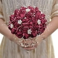 thumbnail image 2 of FNNMNNR Clearance! Bridal Bouquets Artificial Wedding Bouquet Crystal Sparkle With Pearls Free Ship Dropship 14 Colors Gorgeous Wedding Flowers/ A, 2 of 3