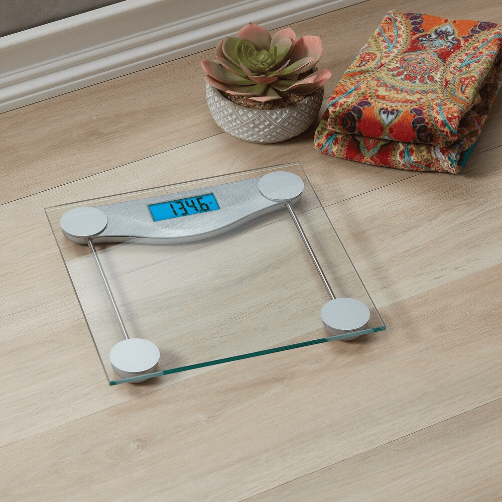 Taylor Digital Glass Body Weight Scale Silver and Clear