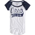 thumbnail image 1 of Aeropostale - Camiseta gráfica para mujer Shimmer Aero Est New York, azul, XS, 1 of 1